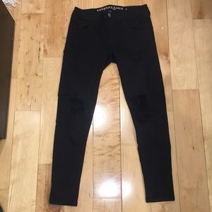 AE black distressed jeggings